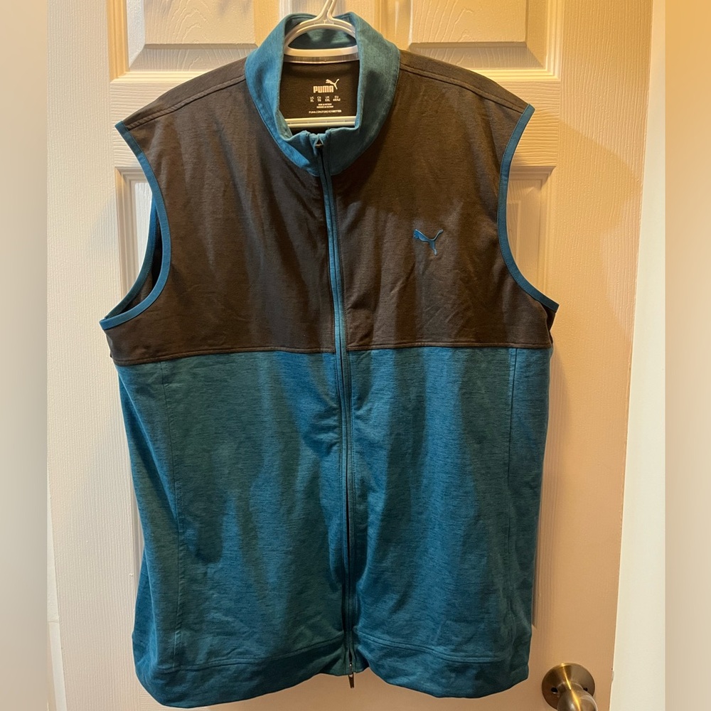 PUMA Teal and Black Zip-Up Vest